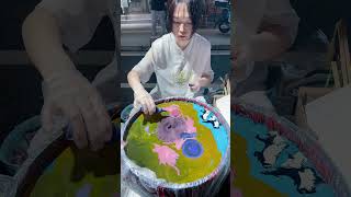 To make a colored bag with natural lacquer painting art diy Chinese culture artist [upl. by Eninnaj]