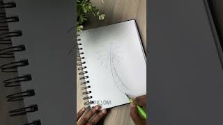 How to draw a Coconut tree 🌴shortsfeed shortsvideo treedrawing tutorialtamil drawing [upl. by Wolliw]