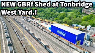 NEW GBRf Maintenance SHED at Tonbridge West plus 360° AERIAL VIEWS of the LOCOS in the YARD [upl. by Magda]