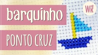 Barquinho em ponto cruz  Tutorial com avesso perfeito [upl. by Eruot34]