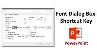 Font Dialog Box Shortcut Key In PowerPoint [upl. by Gaspar798]