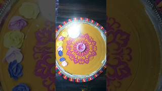 Thali decoration idea😍  How to decorate thali  diwali decor thalidecorationideasshortsytshorts [upl. by Osyth]