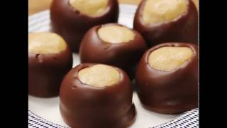 Food  Cook  Cooking  Tasty  NoBake Chocolate Peanut Butter Balls Buckeyes [upl. by Aem509]