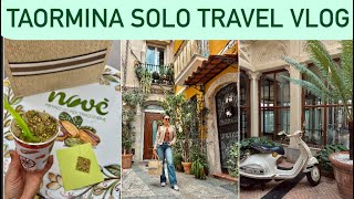 Taormina Sicily solo travel vlog one of the most beautiful cities in Italy and best pistachio store [upl. by Keligot]