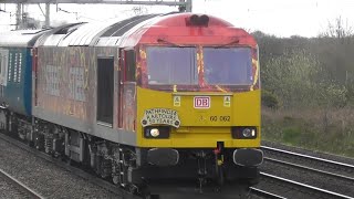 Acton Bridge amp Crewe Basford Hall Junction with 60062 Steel on steel and 86101 on Charters 250323 [upl. by Nahsab429]