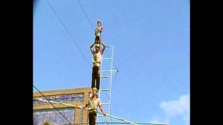 Uzbekistan  tightrope walker in Bukkara  Funamboli [upl. by Charo]