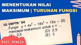 Cara Menghitung Nilai Maksimum Fungsi  Nilai Stasioner  Turunan Fungsi [upl. by Khanna420]