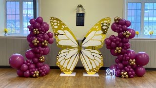 Butterfly Backdrop With Balloon Garlands [upl. by Eulalie]