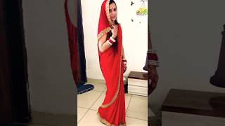 Beautiful Red saree 😍🔥youtubeviralvideo trendingshorts haryanvisong sareedesign positivevibes [upl. by Merri346]