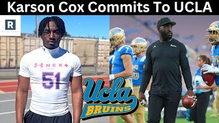 UCLA Football Rolling On The Recruiting Trial  Karson Cox Commits To UCLA [upl. by Hanus]