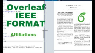 How to make Affiliations IEEE format for overleaf and IEEE format for latex [upl. by Ainnat]