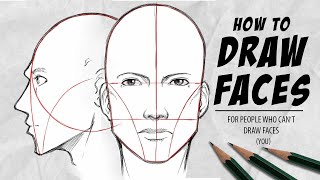 How to DRAW FACES  In your own Style Front  Sideview  DrawlikeaSir [upl. by Remus]