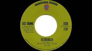 1971 HITS ARCHIVE Desiderata  Les Crane stereo 45 [upl. by Bourke]