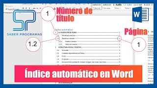 📌 Crear ÍNDICE AUTOMÁTICO en Word con numeración de títulos y páginas ✅ [upl. by Ahsile]