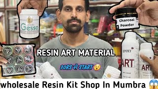 Resin Material Wholesale Shop In Mumbra 😱  Epoxy Art Gesso Charcol Powder Mica Powder Molds [upl. by Maddy]