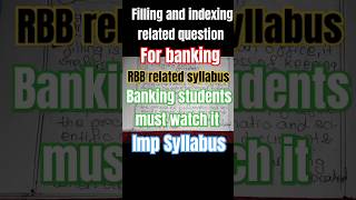 Filling and indexing❤️exam banking rbb ytshorts shorts education [upl. by Beth]