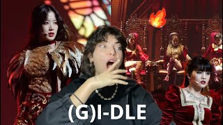 MY JAW DROPPED LION   여자아이들GIDLE QUEENDOM PERFORMANCE  REACTION [upl. by Roux704]