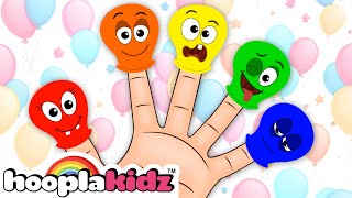 HooplaKidz Balloon Finger Family Song  Fun Kids Songs [upl. by Anaele338]