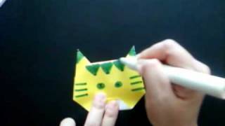 Easy Origami Tiger Head For Children [upl. by Ahoufe570]