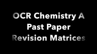 A Level Chemistry Past Question Revision Matrices [upl. by Nahsrad293]