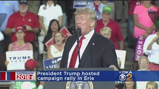 President Trump Holds Campaign Rally In Erie [upl. by Iyre]