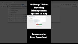 online Railway Ticket Booking System In Php [upl. by Photina749]