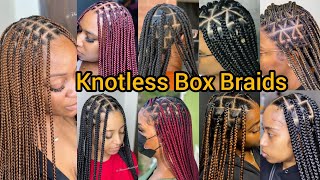 Classic knotless braids  Box Braid Hairstyles for Ladies  Knotless Jumbo Braid  Protective Styles [upl. by Lladnek]