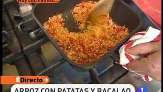 Receta de Arroz con patatas y bacalao ED [upl. by Ecydnac877]