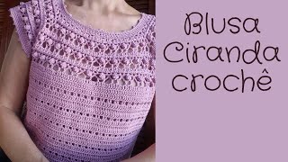 Blusa crochê Ciranda  topdown [upl. by Aleafar357]