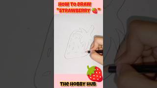 How To Draw Strawberry 🍓  Beautiful Strawberry shorts strawberry drawing art [upl. by Einnalem]