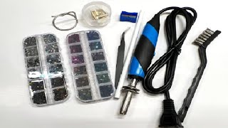 Hotfix Rhinestone Applicator Tool Hot Fixed Applicator Rhinestones Kit Review Nice hot fix kit [upl. by Merth698]