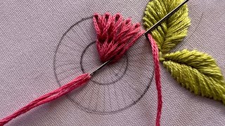 Super splendid flower hand embroidery designhow to start hand embroidery designkadhai design [upl. by Elsy]