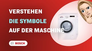 Wie man die Symbole auf der Bosch Serie  4 WAN28120 Waschmaschine versteht [upl. by Yliab]