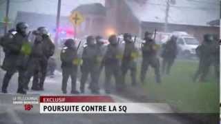 Émeute à Victoriaville poursuite contre la SQ [upl. by Yelnahs711]