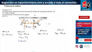 ESTATICA  EJERCICIO 03  FISICA 1 PARA FCEFYN [upl. by Destinee]