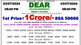 🔴 Evening 0800 PM Dear Nagaland State Live Lottery Result Today ll Date03072024 ll [upl. by Sanoj]