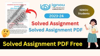 IGNOU Solved Assignment 202324 Free PDF  IGNOU Solved Assignment Free 202324  IGNOU Assignment [upl. by Barbaresi]