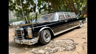 Mercedes Benz Limousine Landaulet Pullman 1966 Scale118 RealisticSunstar Model UnboxingampReview [upl. by Breen]