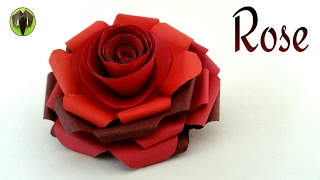 Valentine Rose  Tutorial by Paper Folds [upl. by Ynes656]