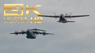 4K 60th anniversary of Luftwaffengeschwader 74 FLYPAST Special 4 Eurofighter Transall A400M [upl. by Jovita656]