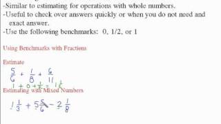 Estimating with Fractions and Mixed Numbers [upl. by Nemzzaj]