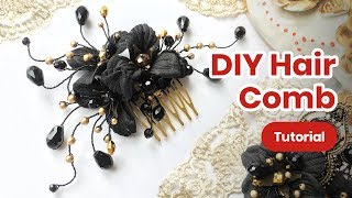 DIY Hair Comb Tutorial Hairstyle Accessory For Girls Handmade Idea [upl. by Sonafets]