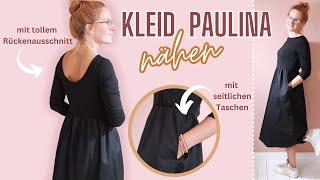 🧵schlichtes Kleid nähen mit traumhaftem Rückenausschnitt  Kleidung nähen lernen [upl. by Tehcac]