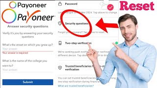 How to reset forgot payoneer security question  payoneer security question forgot login [upl. by Fortuna]