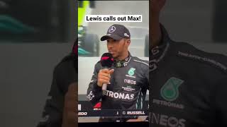 🚨🏎️ Lewis Hamilton calls out Max Verstappen f1 formula1 lewishamilton [upl. by Jaclyn]