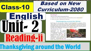 Grade 10 English Unit 2 Reading ii  Thanksgiving around the World [upl. by Otxis194]