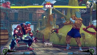 SAGAT VS HAKAN  CPU VS CPU Ultra Street Fighter IV Hardest AI [upl. by Acilgna765]