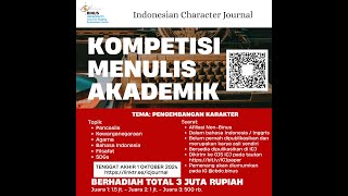 Pengumuman Pemenang Kompetisi Menulis Akademik 2024 Indonesian Character Journal Binus University [upl. by Ybrek]