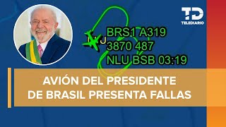 Avión en donde viaja Lula Da Silva presenta falla al despegar del AIFA [upl. by Nywloc]