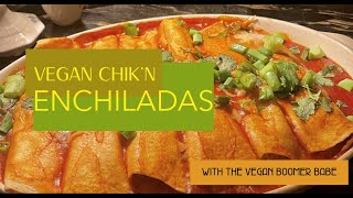 Best VEGAN CHEEZY Chickn ENCHILADAS Ever [upl. by Adlitam406]